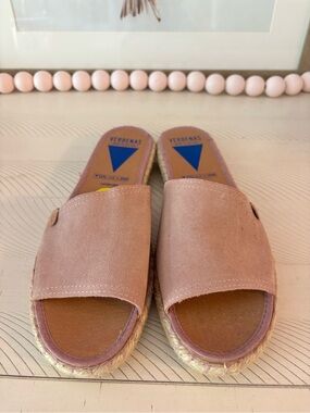 Pink Suede Slide Mule Sandals